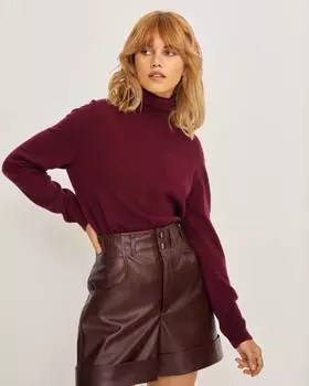 Объемный джемпер с воротником-стойкой (S)