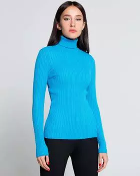 Однотонная водолазка в рубчик (М)