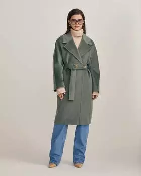 Однотонное пальто-халат (XS)