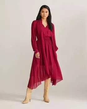 Платье из шифона с оборками (XL)