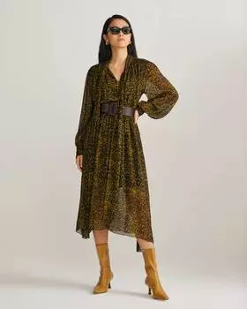 Платье из шифона с оборками (XS)