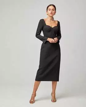 Платье-миди корсетного кроя (М)