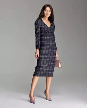 Платье миди в клетку (S)