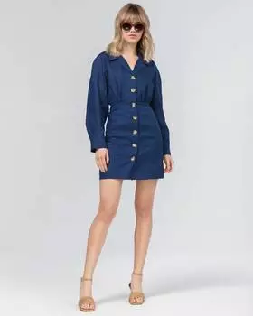 Платье-рубашка изо льна (XS)