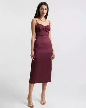 Платье с отрезным лифом и принтом (L)