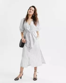 Платье-туника с драпировкой на запах (XS)