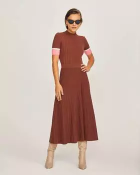 Плиссированная юбка из трикотажа (XS)