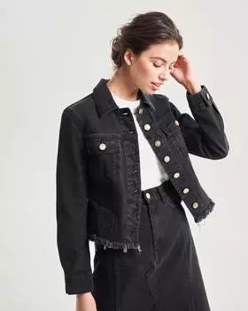 Приталенный жакет из денима (L)