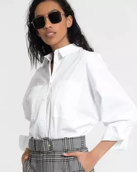Рубашка оверсайз с карманами (XS)