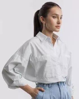 Рубашка оверсайз с карманами (XS)