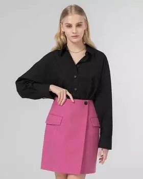 Рубашка оверсайз с карманом (XS)
