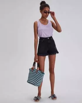 Шорты из денима с бахромой (L)