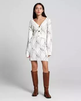 Трикотажная мини юбка в ромбик (М)