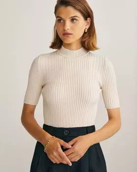 Трикотажный топ с укороченным рукавом (L)