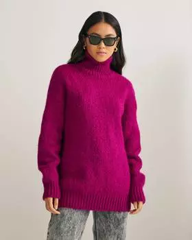 Удлиненный джемпер с мохером (L)