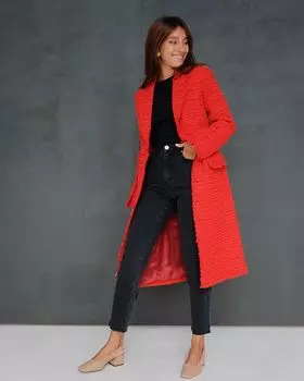 Удлиненный жакет из твида букле (S)