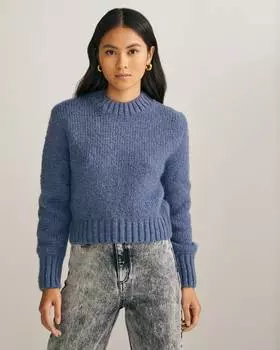 Укороченный джемпер с мохером (М)