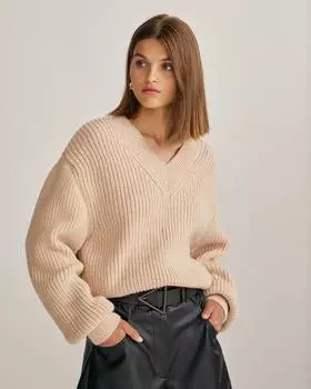 Укороченный джемпер с V-образным вырезом (S)