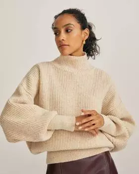 Укороченный джемпер с воротником-стойкой (L)