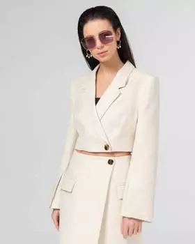 Укороченный костюмный жакет (S)