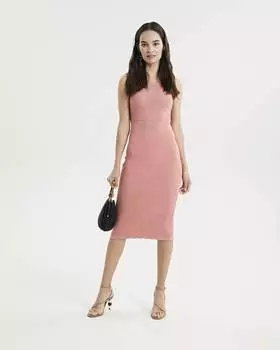 Вязаное миди платье (М)