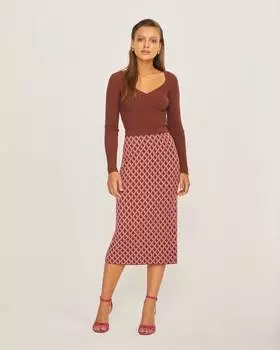 Жаккардовая юбка в ромбик (XS)