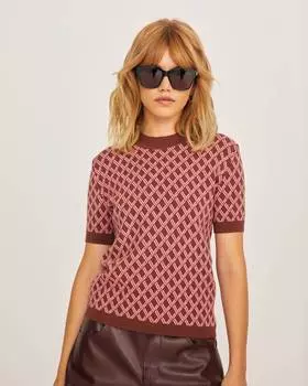 Жаккардовый джемпер в ромбик (XS)