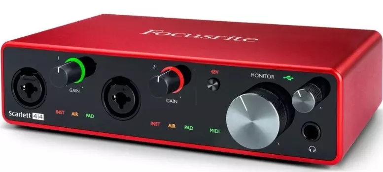 Аудиоинтерфейс Focusrite Scarlett 4i4 3rd Gen (Red)