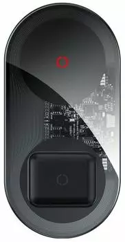 Беспроводное зарядное устройство Baseus Simple 2in1 Turbo Edition TZWXJK-B01 (Clear Black)