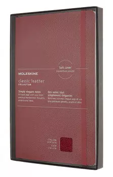 Блокнот Moleskine Leather Limited Edition Large (LCLH31HF1BOX) в линейку (Red)