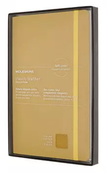 Блокнот Moleskine Leather Limited Edition Large (LCLH31SM17BOX) в линейку (Yellow)
