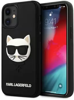 Чехол Karl Lagerfeld 3D Rubber Choupette's Head (KLHCP12SCH3DBK) для iPhone 12 mini (Black)