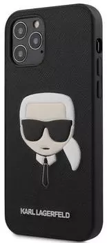 Чехол Karl Lagerfeld PU Saffiano Karl's Head (KLHCP12MSAKHBK) для iPhone 12/12 Pro (Black)