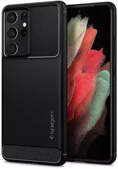 Чехол Spigen Rugged Armor (ACS02349) для Samsung Galaxy S21 Ultra (Black)