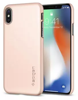 Чехол Spigen Thin Fit (057CS22110) для Apple iPhone X (Blush Gold)