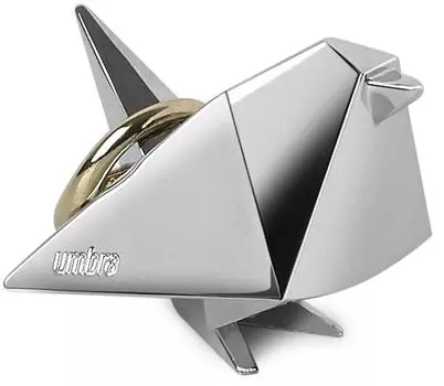 Держатель для колец Origami птица хром