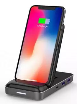 Док-станция HyperDrive Qi Wireless Charger &amp; USB-C Hub 7.5W (Black)