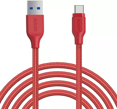 Кабель Aukey Braided Nylon (CB-AC2) USB-C to USB-A 3.1 (Red)