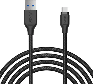 Кабель Aukey Braided Nylon (CB-AC2) USB-C to USB-A 3.1 (Black)