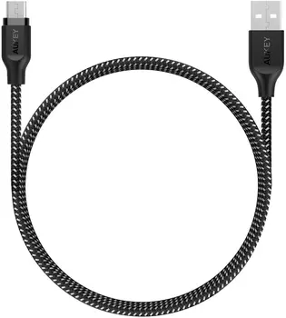 Кабель Aukey Braided Nylon (CB-AM1) microUSB to USB-A 1.2m (Black)