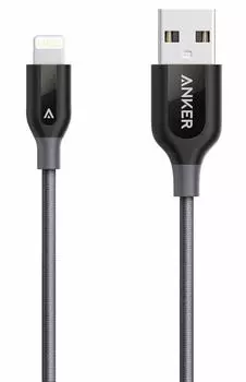Кабель для iPhone, iPad Anker PowerLine+ Lightning to USB Cable 0.9m A8121HA1 (Grey)