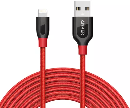 Кабель для iPod, iPhone, iPad Anker PowerLine+ (A8123H91) Lightning to USB 3m (Red)