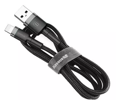Кабель для iPod, iPhone, iPad Baseus Kevlar Cable USB For Lightning 2A 0.5M (Grey/Black)