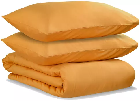 Комплект постельного белья полутораспальный из сатина цвета шафрана Tkano из коллекции Wild