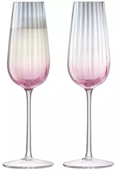 Набор из 2 бокалов-флейт для шампанского LSA International Dusk 250 мл розовый-серый