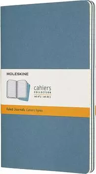 Набор Moleskine Cahier Journal Large (CH016B44) 3 блокнота в линейку (Brisk Blue)