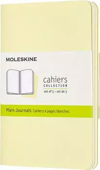 Набор Moleskine Cahier Journal Pocket (CH013M23) 3 нелинованных блокнота (Tender Yellow)