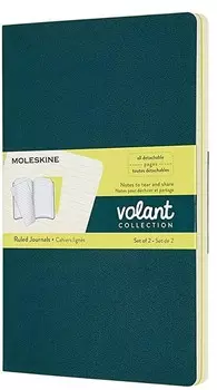 Набор Moleskine Volant Large (QP721K31M20) 2 блокнота в линейку (Pine Green/Lemon Yellow)