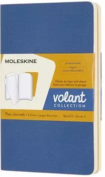Набор Moleskine Volant Pocket (QP713B41M17) 2 нелинованных блокнота (Forget Blue/Amber Yellow)