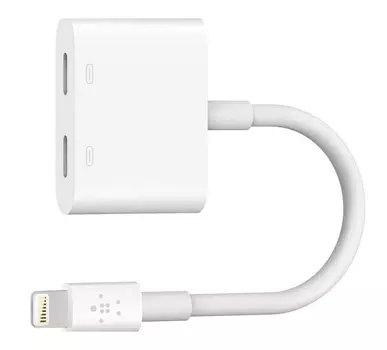 Переходник Belkin Lightning Audio + Charge RockStar для iPhone7/7Plus (White)